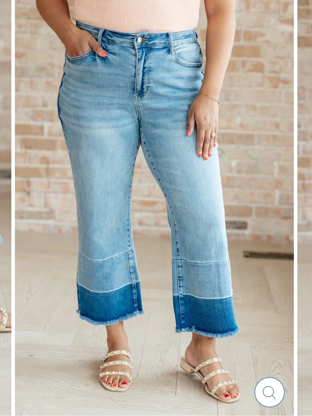 Judy Blue High Rise Wide Leg Crop Medium Wash Denim Jeans Size 9/29 JB88705
